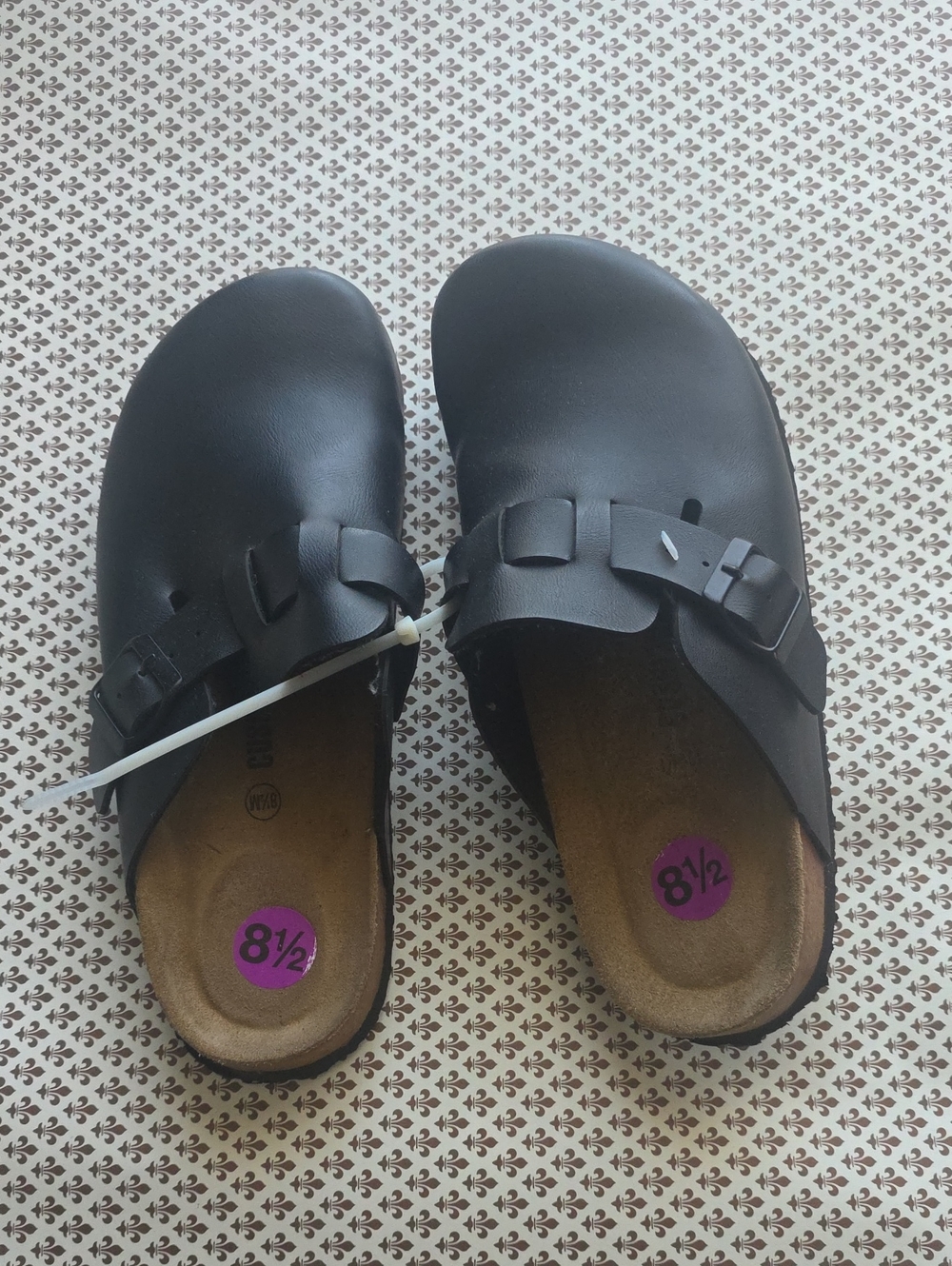 Women's Black Slip-On Buckle Sandals - Size 8½